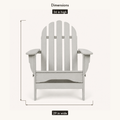 Dimensions | front view of the light-gray chair with 36-inch height and 29-inch width rulers