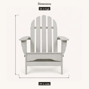 Dimensions | front view of the light-gray chair with 36-inch height and 29-inch width rulers