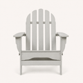 Front | light-gray folding Adirondack chair centered on a warm-white studio backdrop