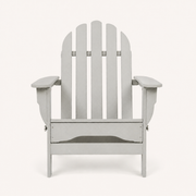 Front | light-gray folding Adirondack chair centered on a warm-white studio backdrop