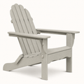 Studio angle | light-gray folding Adirondack chair at a three-quarter angle on a warm-white studio backdrop