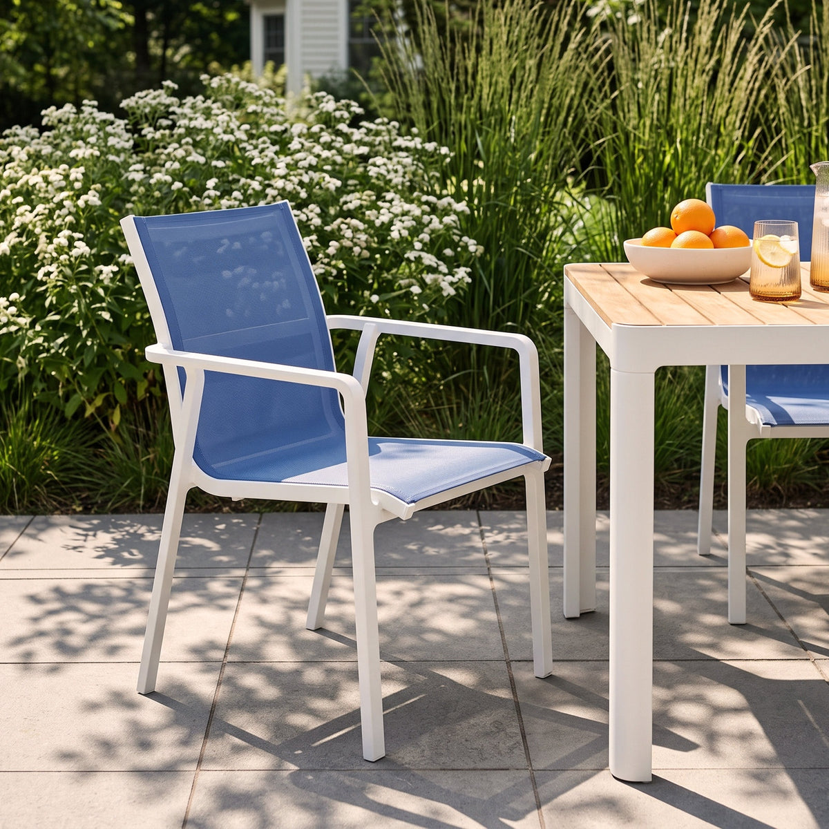 Wulfern Mavria Cushioned Stacking Dining Armchairs, Set of 2