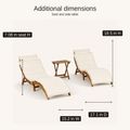 Dimensions | additional dimensions diagram for chaise seat and side table