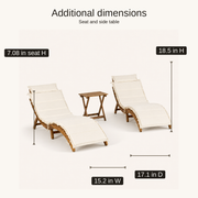 Dimensions | additional dimensions diagram for chaise seat and side table