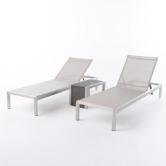 Angle | Three-quarter view of the Wulfern Pacheia Reclining Chaise Lounge Set