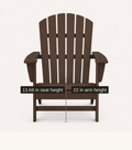Dimensions | front view of the chair with drawn 13.68 inch seat-height and 22 inch arm-height callouts