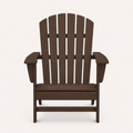 Front | one mahogany fan-back Adirondack chair square to camera on a warm-white studio sweep