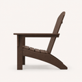 Side | one mahogany fan-back Adirondack chair in true side profile on a warm-white studio sweep