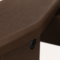 Texture | close view of the matte mahogany poly-lumber surface with fine pressed woodgrain