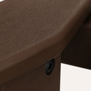 Texture | close view of the matte mahogany poly-lumber surface with fine pressed woodgrain