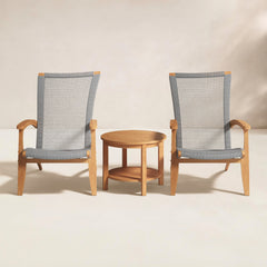 Front | Straight-on view of the Wulfern Pontikoussa Teak Adirondack Set