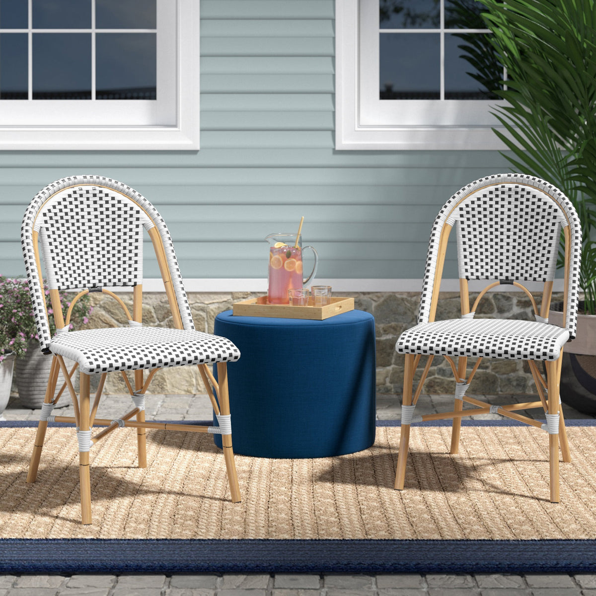 Wulfern Prasouda Woven Dining Side Chairs, Set of 2