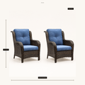 Seat dimensions | each chair has a 22-inch wide by 24-inch deep seat, 14-inch seat height, and 25-inch arms