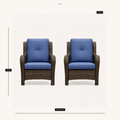Chair dimensions | each chair is 31 inches wide, 35 inches deep, and 35 inches high