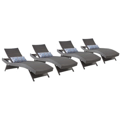 Angle | Three-quarter view of the Wulfern Psathoura Folding Chaise Lounge Set