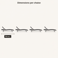 Dimensions | dimension card showing one chaise at 79 inches long, with all four chaises pictured