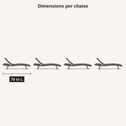Dimensions | dimension card showing one chaise at 79 inches long, with all four chaises pictured