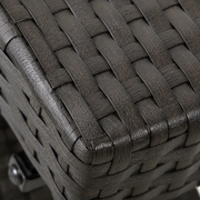 Texture | close macro of the dark brown woven PE wicker surface