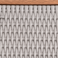 Texture | macro view of the gray woven resin-wicker strands on a rocking chair panel