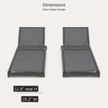 Dimensions | dimension diagram showing each chaise lounge at 25.2 inches wide and 11.8 inches seat height