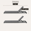 Dimensions | dimension diagram showing each chaise lounge at 77.56 inches long and 11.8 inches seat height