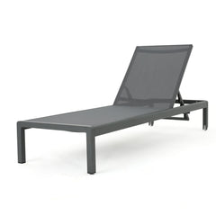 Angle | Three-quarter view of the Wulfern Saliagos Reclining Sling Chaise Lounge Set of 4
