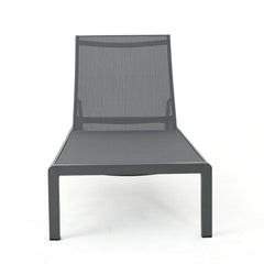 Front | Straight-on view of the Wulfern Saliagos Reclining Sling Chaise Lounge Set of 4