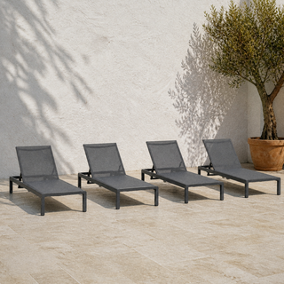 Wulfern Saliagos Reclining Sling Chaise Lounge Set of 4