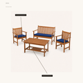 Dimensions | dimensions showing seat height and cushion thickness for the conversation set