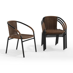 Side | Side view of the Wulfern Sikinos Stacking Rattan Dining Chairs