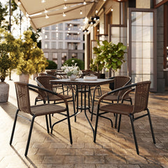 Room | The Wulfern Stapodia Glass Top 5-Piece Dining Set in a styled room