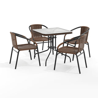 Wulfern Stapodia Glass Top 5-Piece Dining Set