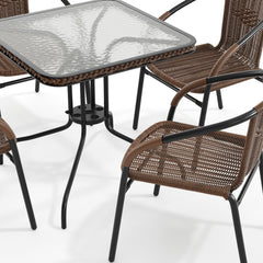 Detail | Close view of the Wulfern Stapodia Glass Top 5-Piece Dining Set