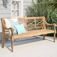 Room | The Wulfern Strongilo Crossback Garden Bench in a styled room