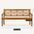 Dimensions | front bench view labelled 69.5 inches wide and 34.3 inches high