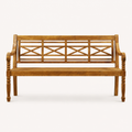 Front studio | natural acacia garden bench shown straight on against a warm white backdrop
