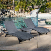Wulfern Tigani 3-Piece Wicker Lounger Set