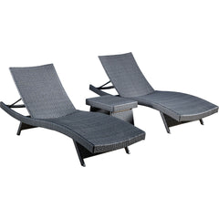 Angle | Three-quarter view of the Wulfern Tigani 3-Piece Wicker Lounger Set