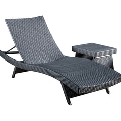 Angle | Three-quarter view of the Wulfern Tigani 3-Piece Wicker Lounger Set