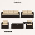 Dimensions | studio layout labeled with seating and table heights
