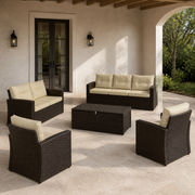 Scale | complete set beside a full-height black-framed patio doorway