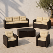 Wulfern Tragonisi 5-Piece Wicker Conversation Set