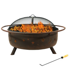Front | Straight-on view of the Wulfern Trypiti Star-Cut Wood-Burning Fire Pit