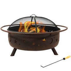 Front | Straight-on view of the Wulfern Trypiti Star-Cut Wood-Burning Fire Pit