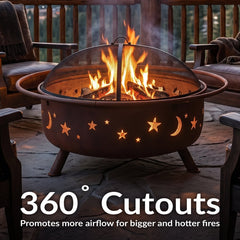 Room | The Wulfern Trypiti Star-Cut Wood-Burning Fire Pit in a styled room