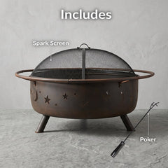 Angle | Three-quarter view of the Wulfern Trypiti Star-Cut Wood-Burning Fire Pit