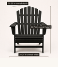 Dimensions | black Adirondack chair with 28.25 inch width, 30.25 inch depth, and 35.75 inch height