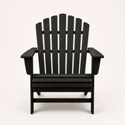 Studio front | black Adirondack chair with a seven-slat fan back and wide arms