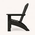 Studio side | black Adirondack chair in true side profile