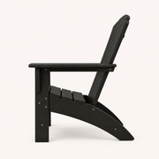 Studio side | black Adirondack chair in true side profile